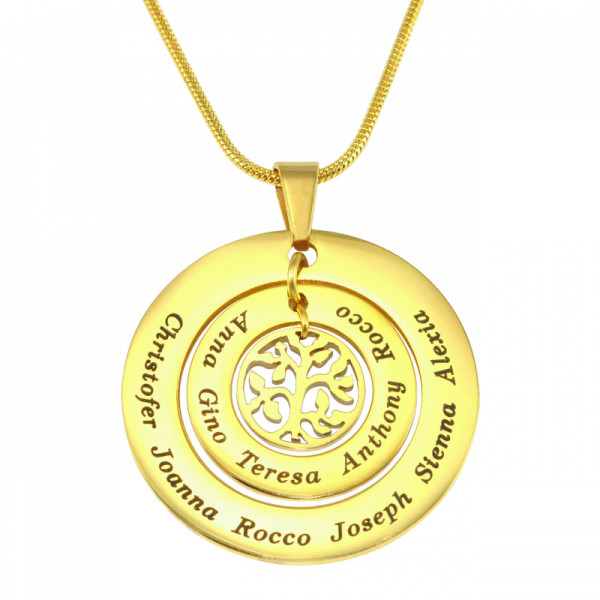 Personalised Circles of Love Necklace Tree - 18ct Gold Plated - AMAZINGNECKLACE.COM