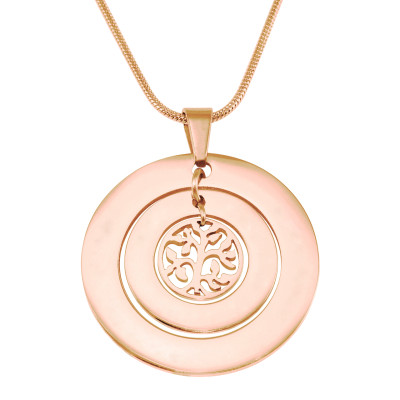 Personalised Circles of Love Necklace Tree - 18ct Rose Gold Plated - AMAZINGNECKLACE.COM