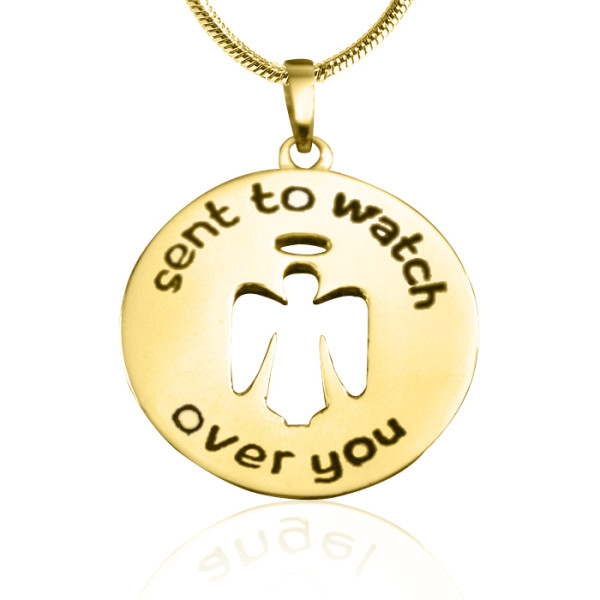 Personalised Guardian Angel Necklace 2 - 18ct Gold Plated - AMAZINGNECKLACE.COM