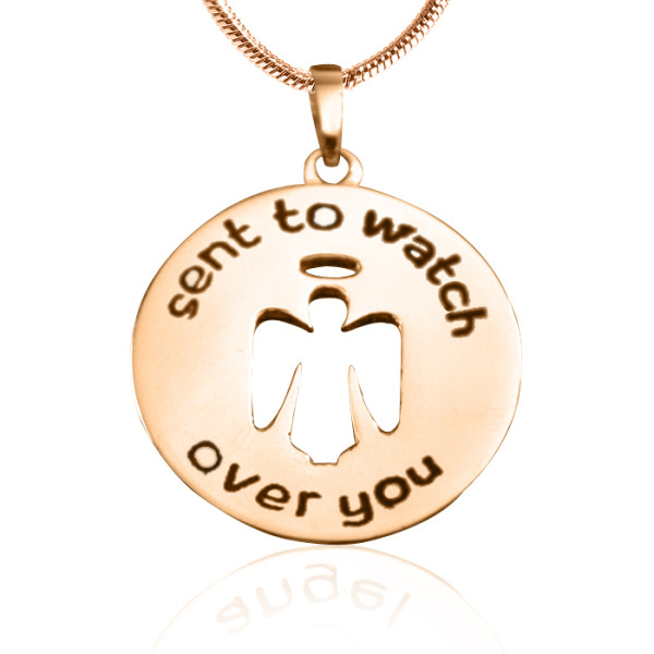 Personalised Guardian Angel Necklace 2 - 18ct Rose Gold Plated - AMAZINGNECKLACE.COM