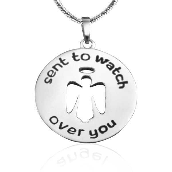 Personalised Guardian Angel Necklace 2 - Sterling Silver - AMAZINGNECKLACE.COM