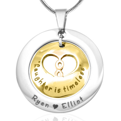 Personalised Infinity Dome Necklace - Two Tone - Gold Dome  Silver - AMAZINGNECKLACE.COM