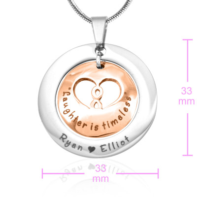 Personalised Infinity Dome Necklace - Two Tone - Rose Gold Dome  Silver - AMAZINGNECKLACE.COM