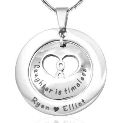 Personalised Infinity Dome Necklace - Sterling Silver - AMAZINGNECKLACE.COM
