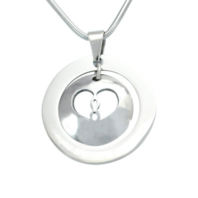 Personalised Infinity Dome Necklace - Sterling Silver - AMAZINGNECKLACE.COM