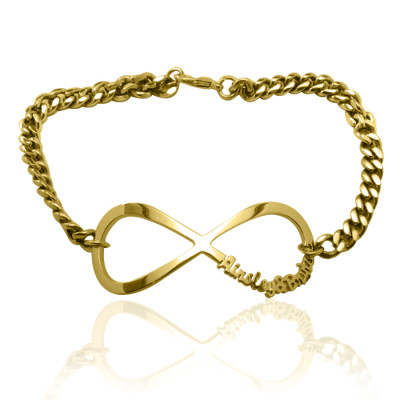 Personalised Infinity Name Bracelet/Anklet - 18ct Gold Plated - AMAZINGNECKLACE.COM