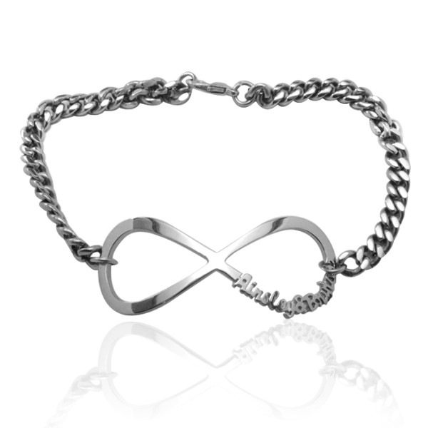 Personalised Infinity Name Bracelet/Anklet - Sterling Silver - AMAZINGNECKLACE.COM