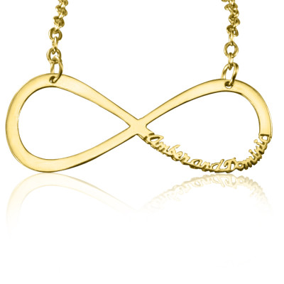 Personalised Classic Infinity Name Necklace - 18ct Gold Plated - AMAZINGNECKLACE.COM