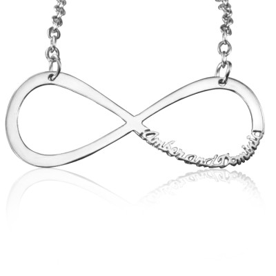 Personalised Classic Infinity Name Necklace - Sterling Silver - AMAZINGNECKLACE.COM