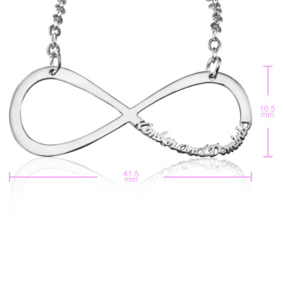 Personalised Classic Infinity Name Necklace - Sterling Silver - AMAZINGNECKLACE.COM