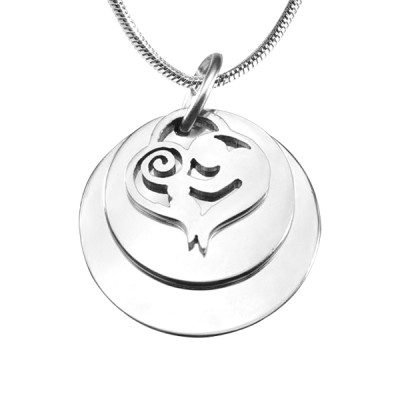 Personalised Mother's Disc Double Necklace - Sterling Silver - AMAZINGNECKLACE.COM