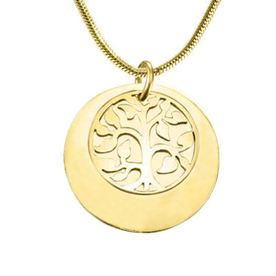 Personalised My Family Tree Single Disc - 18ct Gold Plated - AMAZINGNECKLACE.COM