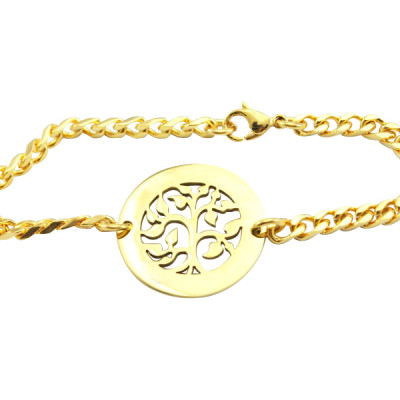 Personalised My Tree Bracelet - 18ct Gold Plated - AMAZINGNECKLACE.COM