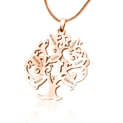 Personalised Tree of My Life Necklace 7 - 18ct Rose Gold Plated - AMAZINGNECKLACE.COM