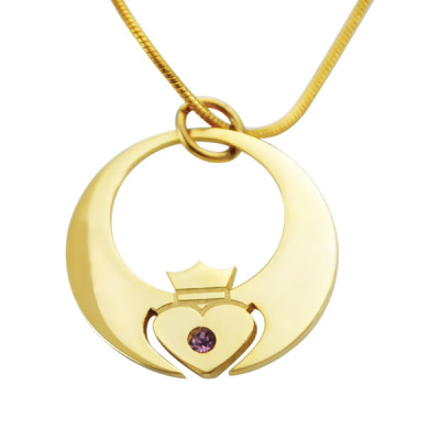 Personalised Queen of My Heart Necklace - 18ct Gold Plated - AMAZINGNECKLACE.COM