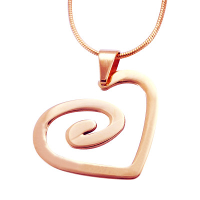 Personalised Swirls of My Heart Necklace - 18ct Rose Gold Plated - AMAZINGNECKLACE.COM