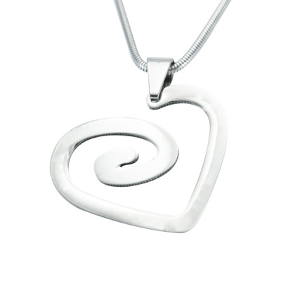 Personalised Swirls of My Heart Necklace - Sterling Silver - AMAZINGNECKLACE.COM