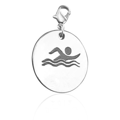 Personalised Swimmer Charm - AMAZINGNECKLACE.COM