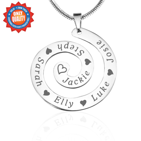 Personalised Swirls of Time Necklace - Sterling Silver - AMAZINGNECKLACE.COM