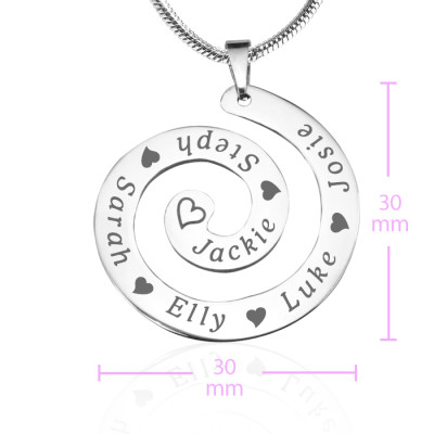 Personalised Swirls of Time Necklace - Sterling Silver - AMAZINGNECKLACE.COM