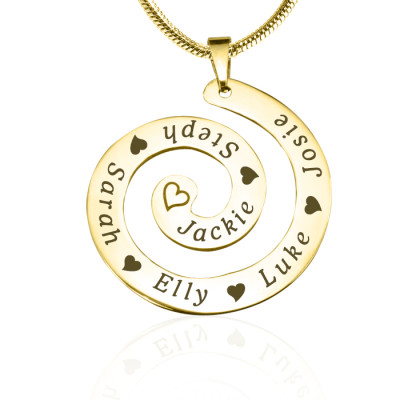 Personalised Swirls of Time Necklace - 18ct Gold Plated - AMAZINGNECKLACE.COM