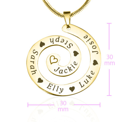 Personalised Swirls of Time Necklace - 18ct Gold Plated - AMAZINGNECKLACE.COM