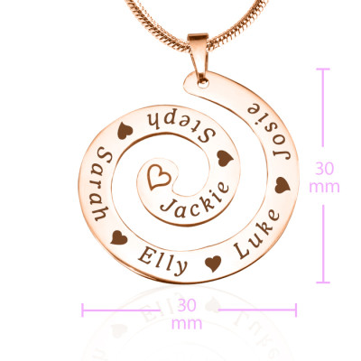 Personalised Swirls of Time Necklace - 18ct Rose Gold Plated - AMAZINGNECKLACE.COM