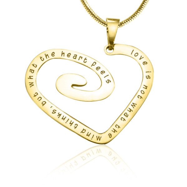Personalised Love Heart Necklace - 18ct Gold Plated *Limited Edition - AMAZINGNECKLACE.COM