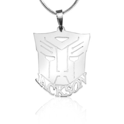 Personalised Transformer Name Necklace - Sterling Silver - AMAZINGNECKLACE.COM