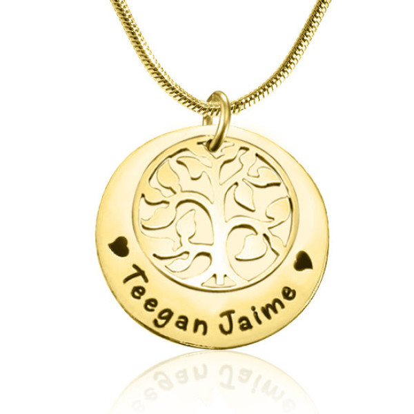 Personalised My Family Tree Single Disc - 18ct Gold Plated - AMAZINGNECKLACE.COM