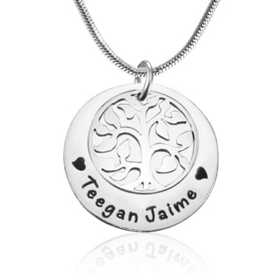Personalised My Family Tree Single Disc - Sterling Silver - AMAZINGNECKLACE.COM