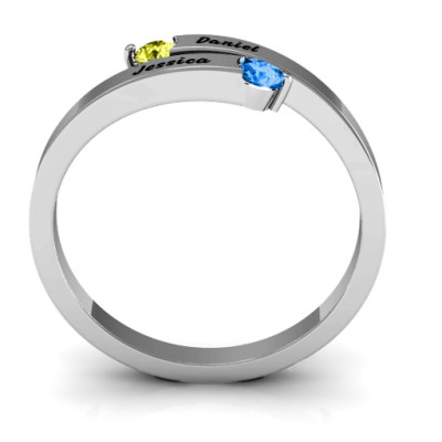 Soleil  Tipped Bypass Personalised Ring - AMAZINGNECKLACE.COM