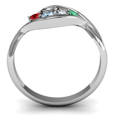 3 - 8 Stone Swirl Personalised Ring  - AMAZINGNECKLACE.COM