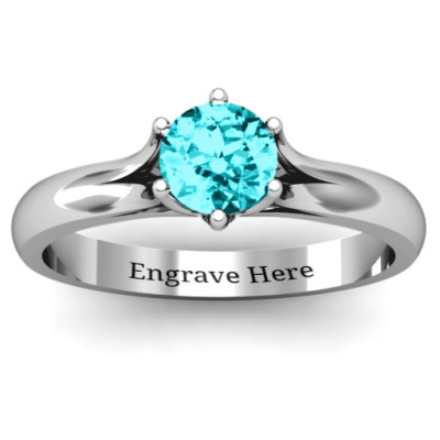 6 Prong Solitaire Personalised Ring - AMAZINGNECKLACE.COM