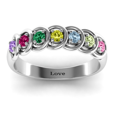 6 to 9 Stones in Halo Personalised Ring  - AMAZINGNECKLACE.COM