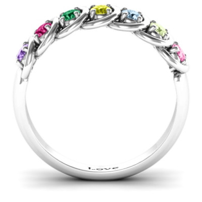 6 to 9 Stones in Halo Personalised Ring  - AMAZINGNECKLACE.COM