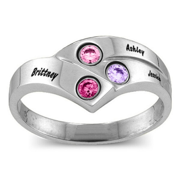 Au Courant  Personalised Ring with 2-4 Stones  - AMAZINGNECKLACE.COM