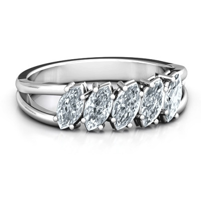 Angled Marquise Personalised Ring - AMAZINGNECKLACE.COM
