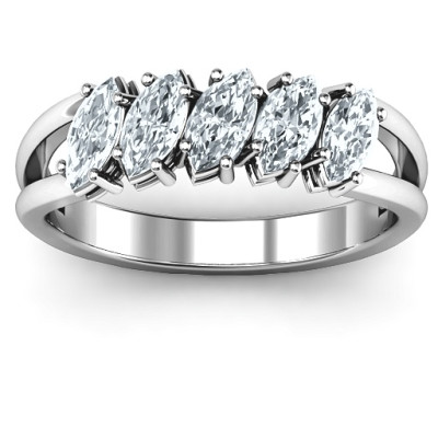 Angled Marquise Personalised Ring - AMAZINGNECKLACE.COM