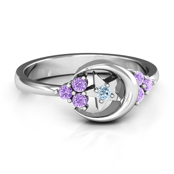 Beautiful Night Personalised Ring - AMAZINGNECKLACE.COM