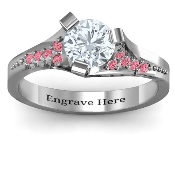 Beloved Tri-Set Personalised Ring with Accents - AMAZINGNECKLACE.COM