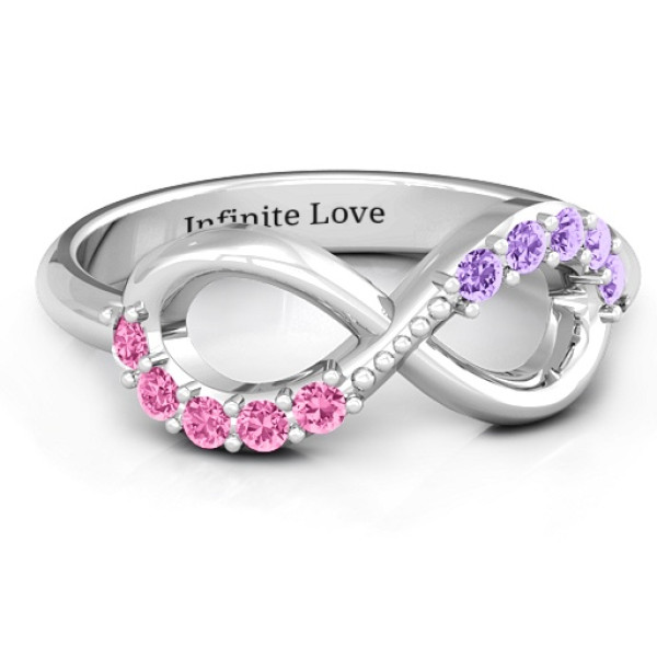 Birthstone Infinity Accent Personalised Ring  - AMAZINGNECKLACE.COM