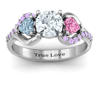 Blast of Love Personalised Ring with Accents - AMAZINGNECKLACE.COM