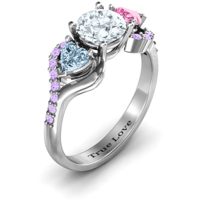 Blast of Love Personalised Ring with Accents - AMAZINGNECKLACE.COM