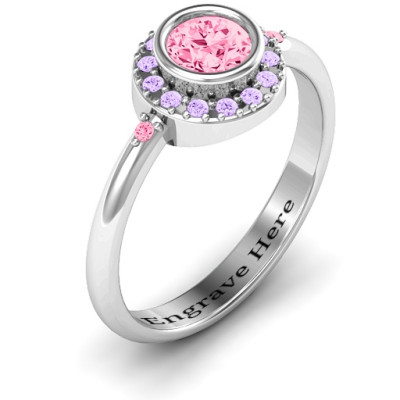 Blooming Round Cluster Personalised Ring - AMAZINGNECKLACE.COM