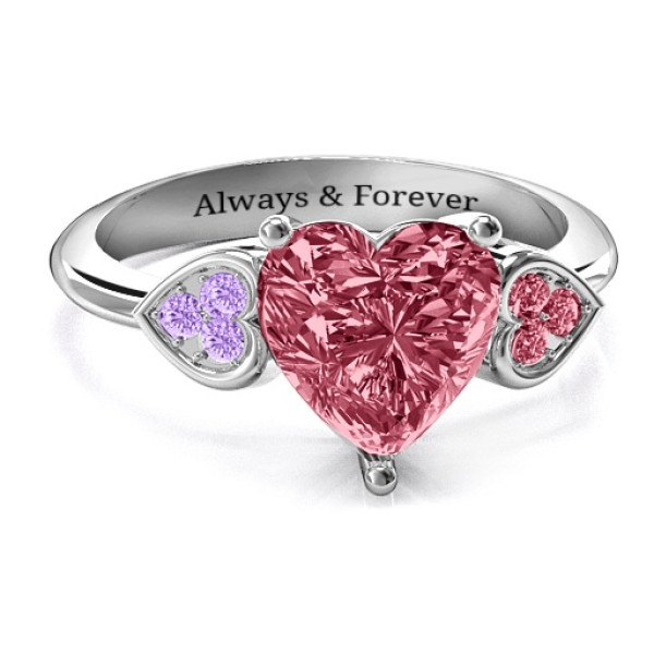 Brilliant Love Accented Heart Personalised Ring - AMAZINGNECKLACE.COM
