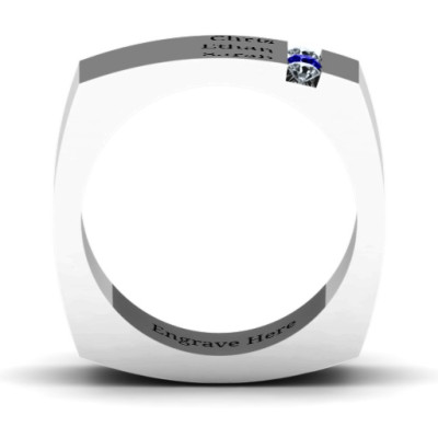 Cache Square-shaped Gemstone Men's Personalised Ring  - AMAZINGNECKLACE.COM