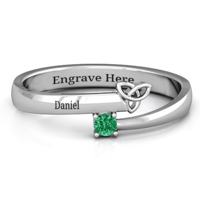 Celtic Solitaire Bypass Personalised Ring - AMAZINGNECKLACE.COM
