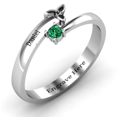 Celtic Solitaire Bypass Personalised Ring - AMAZINGNECKLACE.COM