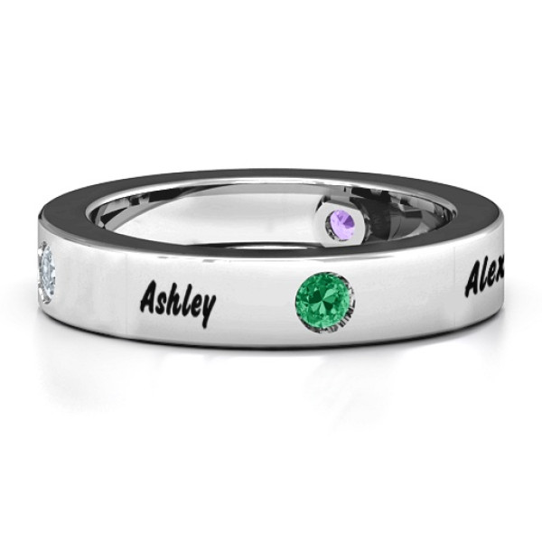 Circular Band 2-5 Stones Personalised Ring  - AMAZINGNECKLACE.COM